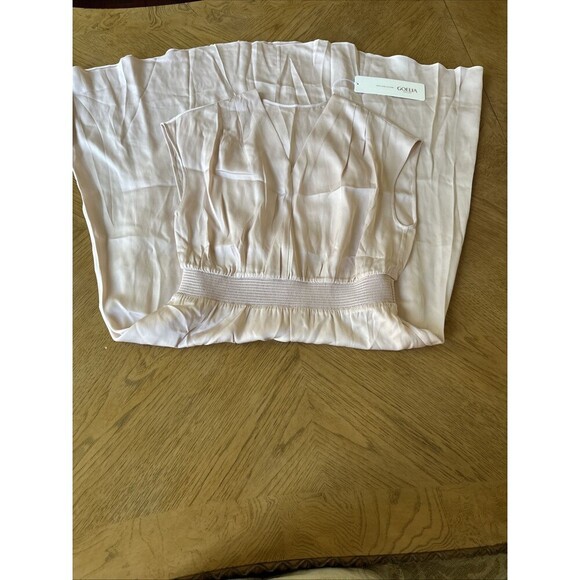 Goelia Woman’s Silk Lined minimal Regency core Dress Size S Light Pink - Picture 4 of 6